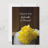 Rustikale Daffodien und Brauerei Hochzeit Vielen D Dankeskarte (Vorderseite)