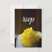 Rustikale Daffodien und UAWG für die Hochzeit von RSVP Karte (Vorderseite)
