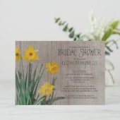 Rustikale Daffodil Bridal Dusche Einladungen (Stehend Vorderseite)