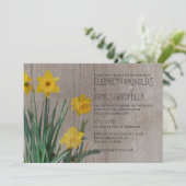 Rustikale Daffodil Hochzeitseinladungen Einladung (Stehend Vorderseite)