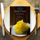 Rustikale Daffodils Barn Wedding Probe Dinner Einladung