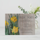 Rustikale Daffodils Bridal Dusche Einladungen (Stehend Vorderseite)