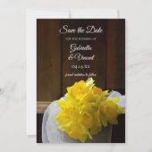 Rustikale Daffodils Frühlingsstall Hochzeit retten Save The Date (Vorderseite)