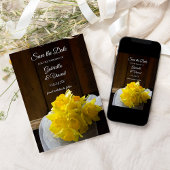 Rustikale Daffodils Frühlingsstall Hochzeit retten Save The Date