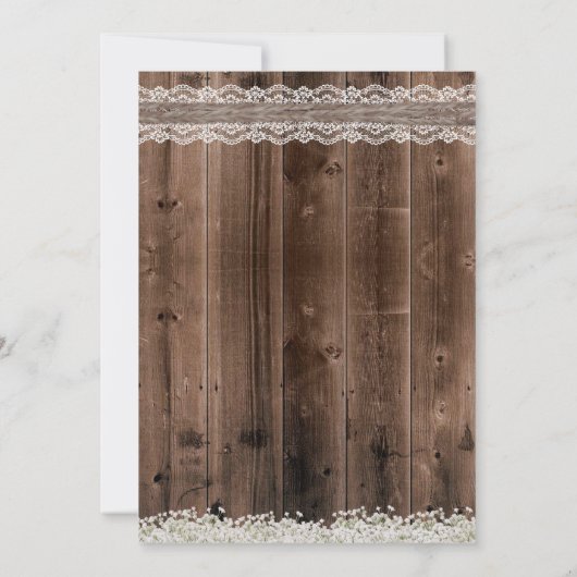 Rustikale Daisy Blume Hochzeit & Twine Country Einladung (Rückseite)