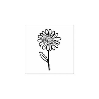 Rustikale Daisy-Blume und Kunstdruckerei Gummistempel