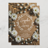 Rustikale Daisy Crown Einladung (Vorne/Hinten)
