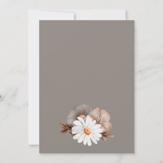 Rustikale Daisy Floral Wedding Einladung (Rückseite)