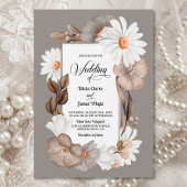 Rustikale Daisy Floral Wedding Einladung