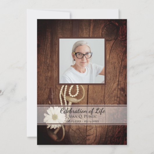 Rustikale Daisy Horse Bit Western Feier des Lebens Einladung (Vorderseite)