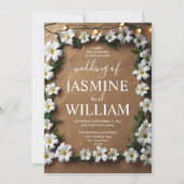 Rustikale Daisy Lights Einladung (Vorderseite)