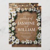 Rustikale Daisy Lights Einladung (Vorne/Hinten)