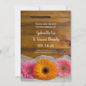 Rustikale Daisy Trio Barn Wedding retten das Datum Save The Date (Vorderseite)