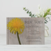 Rustikale Dandelion Bridal Dusche Einladungen (Stehend Vorderseite)