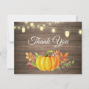 Rustikale Danke-Herbstkürbis-Dankeskarten Dankeskarte