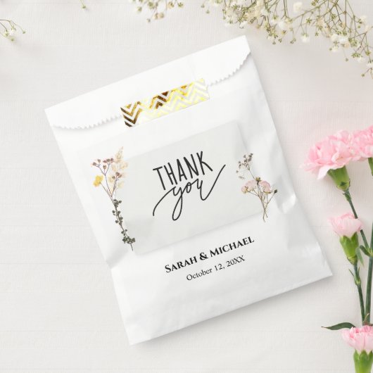 Rustikale Dankes-Hochzeit mit gepressten Blumen Geschenktütchen (Versiegelt)