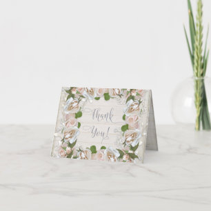 Rustikale Dankeskarten Brautparty Elegante Rosen Dankeskarte