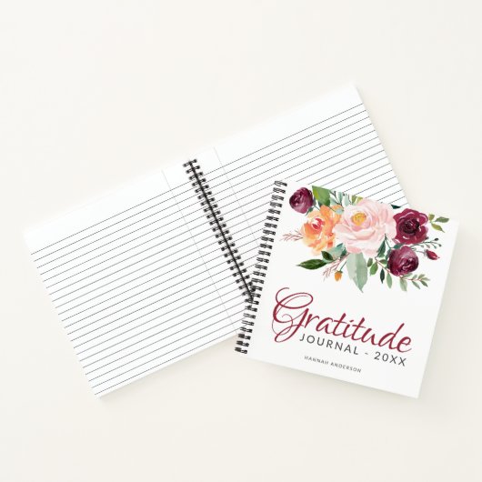 Rustikale Danksagung für das Journal mit Jahr und Notizblock (Innenseite)