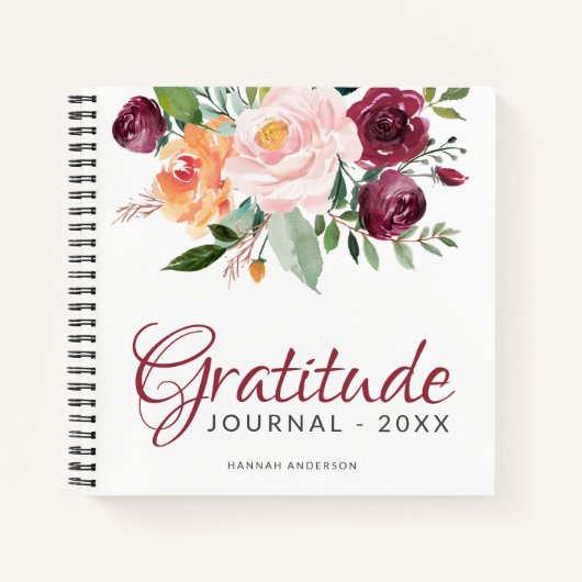 Rustikale Danksagung für das Journal mit Jahr und  Notizblock (Vorderseite)