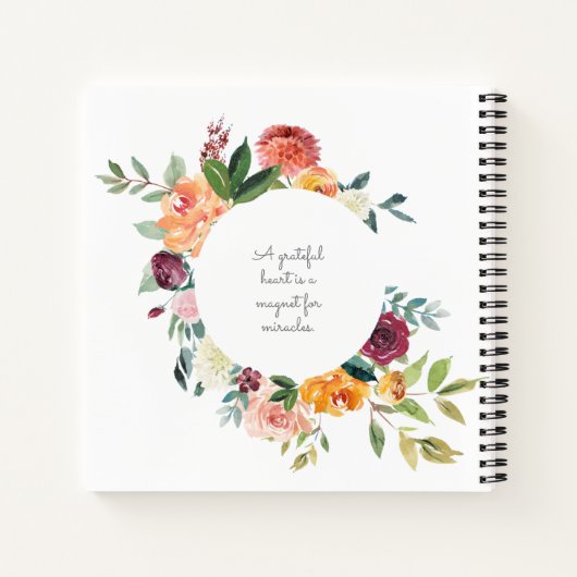 Rustikale Danksagung für das Journal mit Jahr und Notizblock (Rückseite)