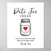 Rustikale Date-Jar-Ideen für Brautparty-Schild Poster (Vorne)