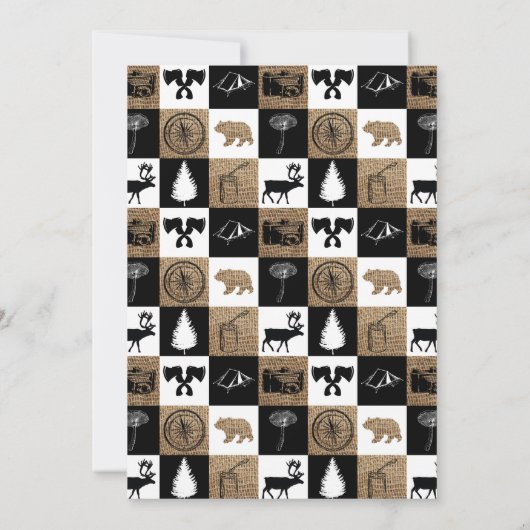 Rustikale Deer & Bear Baby Dusche Einladung (Rückseite)