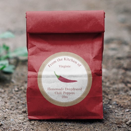 Rustikale Dehydydraulisierte Chili Paprikaschoten  Runder Aufkleber