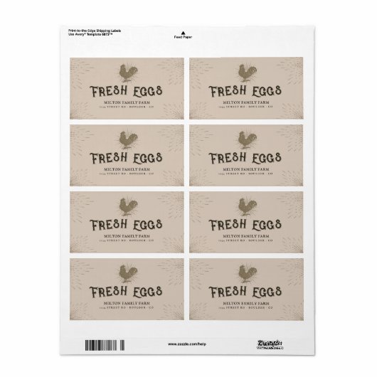 Rustikale Dekorationsschrift für Eierkarton (Vorne)