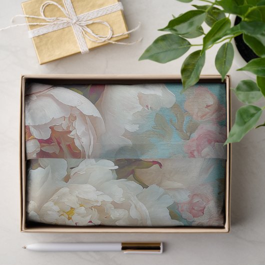 Rustikale Dekoupage & Peony Seidenpapier (Geschenk)