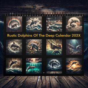 Rustikale Delfine der Tiefe 2025 Kalender
