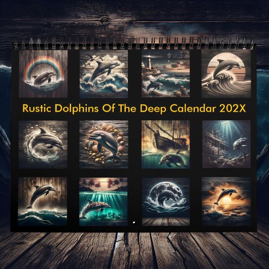 Rustikale Delfine der Tiefe 2025  Kalender