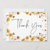 Rustikale Delicate Fall Blumenzeremonie Dankeskarte (Vorderseite)