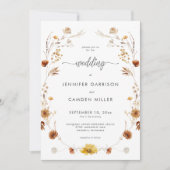 Rustikale Delicate Fall Blumenzeremonie Einladung (Vorderseite)