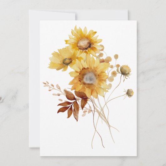 Rustikale Delicate Fall Blumenzeremonie Einladung (Rückseite)