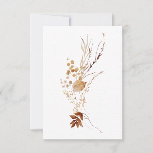 Rustikale Delicate Fall Blumenzeremonie Save The Date (Rückseite)