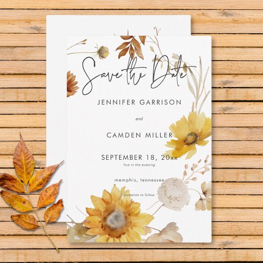 Rustikale Delicate Fall Blumenzeremonie Save The Date