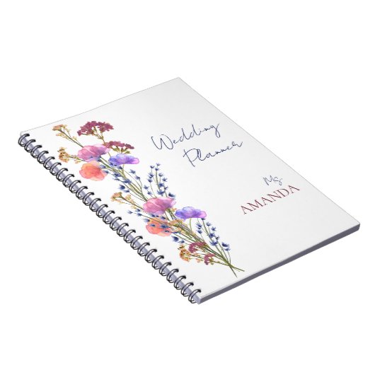 Rustikale Delikatesse Akryllische Bouquet-Hochzeit Notizblock (Rechte Seite)