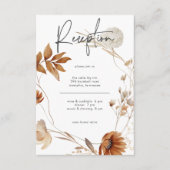 Rustikale Delikatesse Fall Blumenkranz Empfang Begleitkarte (Vorderseite)