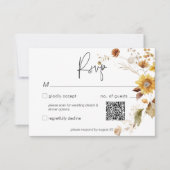 Rustikale Delikatesse Fall Blumenreath Hochzeitsst RSVP Karte (Vorderseite)