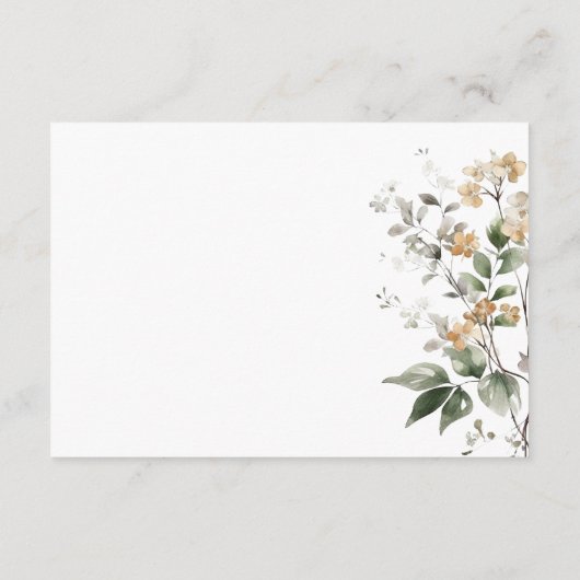 Rustikale Delikatesse Tan Fall Wildblumen Details Begleitkarte (Rückseite)