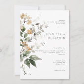 Rustikale Delikatesse Tan Fall Wildblumen Hochzeit Einladung (Vorderseite)