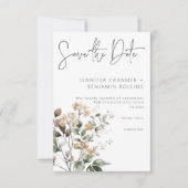 Rustikale Delikatesse Tan Fall Wildblumen Hochzeit Save The Date (Vorderseite)