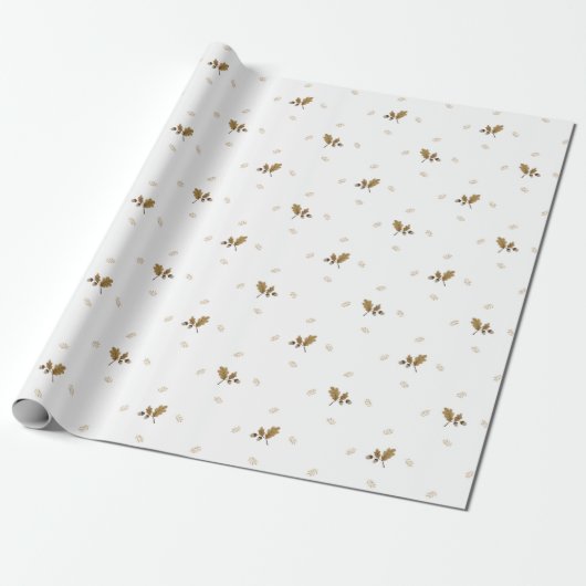 Rustikale Delikatesse Tan Playful Acorn Branch Ges Geschenkpapier (Ungerollt)