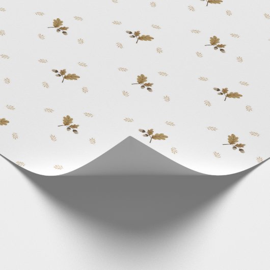 Rustikale Delikatesse Tan Playful Acorn Branch Ges Geschenkpapier (Ecke)