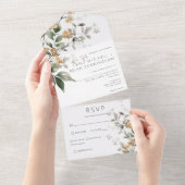 Rustikale Delikatessen Tan Fall Wildblumen Abendes All In One Einladung (Abreißen)