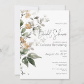 Rustikale Delikatessen Tan Fall Wildblumen Brautpa Einladung (Vorderseite)