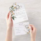 Rustikale Delikatessen Tan Fall Wildblumen Kein Ab All In One Einladung (Abreißen)