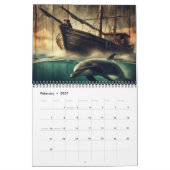 Rustikale Delphine der Tiefe 2025 Kalender (Feb 2027)