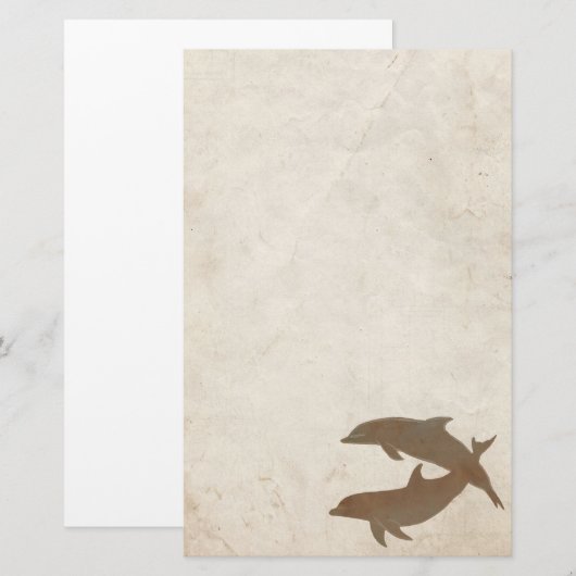 Rustikale Delphinstrasse Briefpapier (Vorne/Hinten)