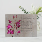 Rustikale Dendrobium Orchid Wedding Einladungen (Stehend Vorderseite)